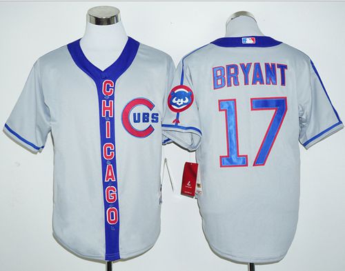Cubs #17 Kris Bryant Grey Cooperstown Stitched MLB Jersey - Click Image to Close